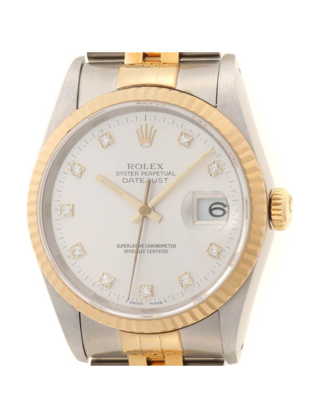 Rolex Datejust Watch 18k Yellow Gold 18k Silver Vintage Numbe Automatic